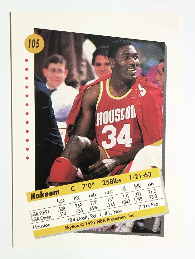 1991-92 SkyBox #105 Hakeem Olajuwon