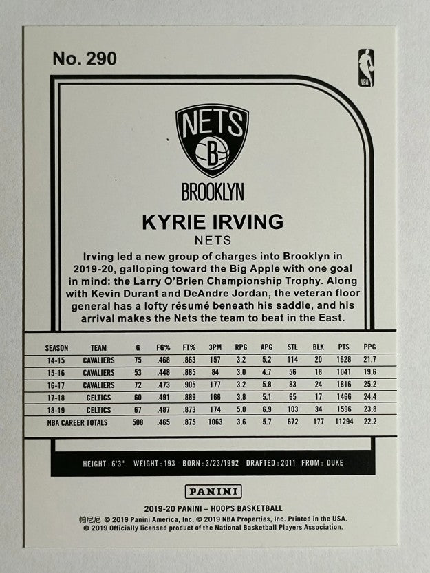 2019-20 Hoops #290 Kyrie Irving