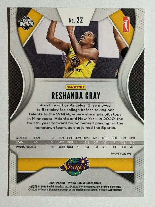 2020 Panini Prizm WNBA Prizms Silver #22 Reshanda Gray