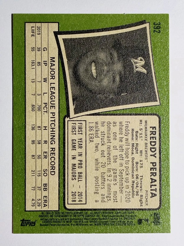2020 Topps Heritage #392 Freddy Peralta
