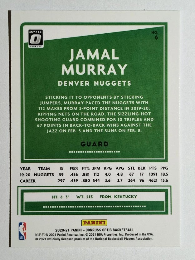 2020-21 Donruss Optic #6 Jamal Murray