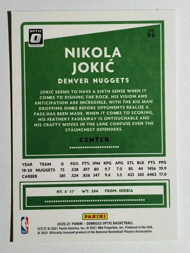 2020-21 Donruss Optic #96 Nikola Jokic