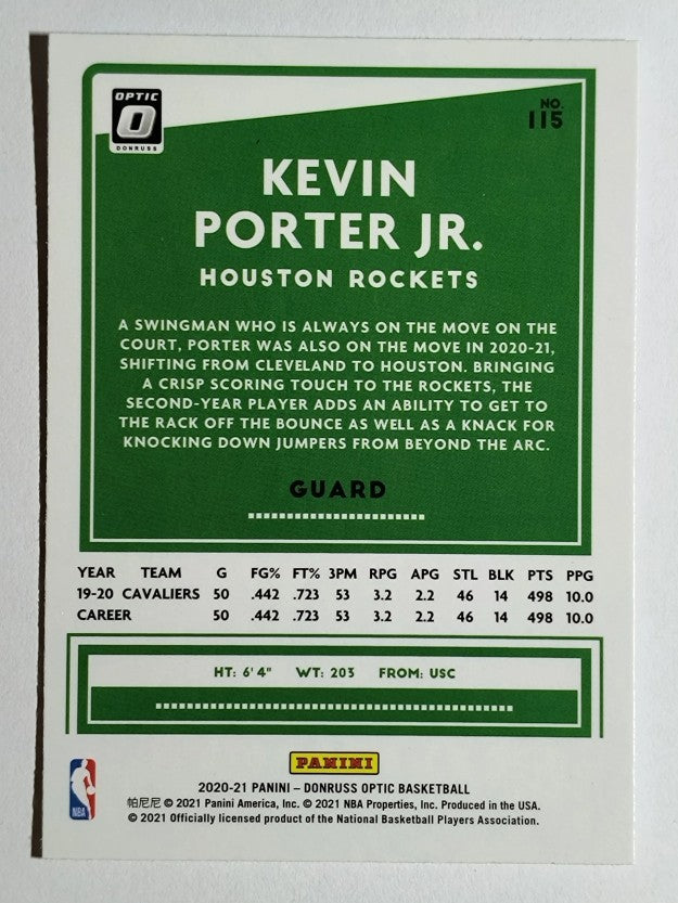 2020-21 Donruss Optic #115 Kevin Porter Jr.