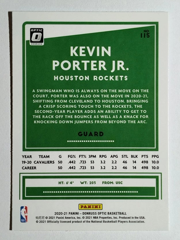 2020-21 Donruss Optic #115 Kevin Porter Jr.