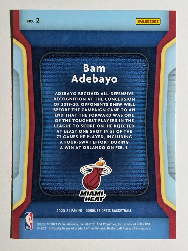 2020-21 Donruss Optic Air Defense #2 Bam Adebayo