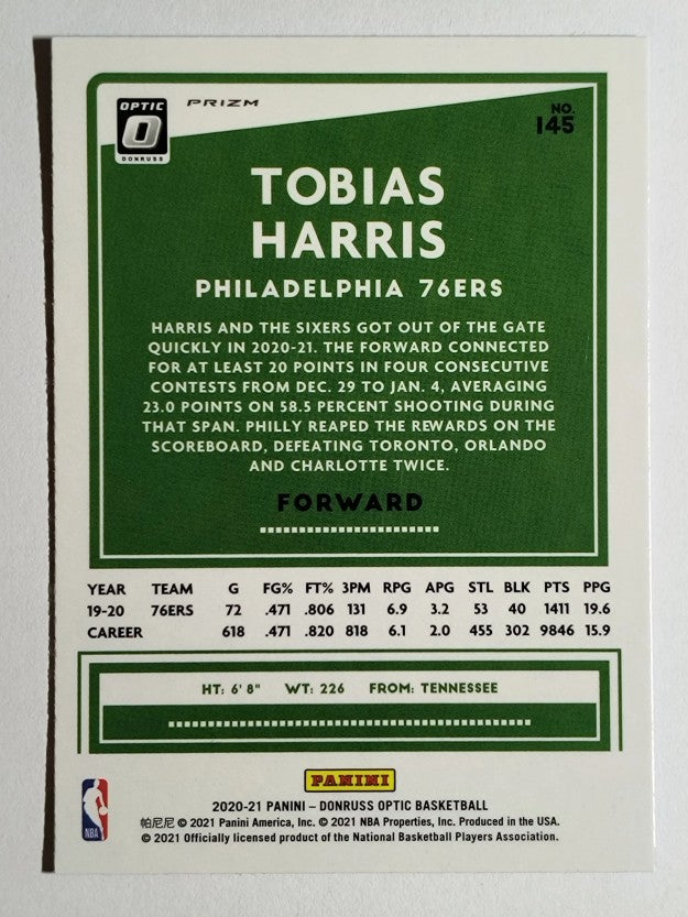 2020-21 Donruss Optic Blue Pulsar #145 Tobias Harris
