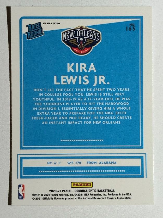 2020-21 Donruss Optic Holo #163 Kira Lewis Jr. RR