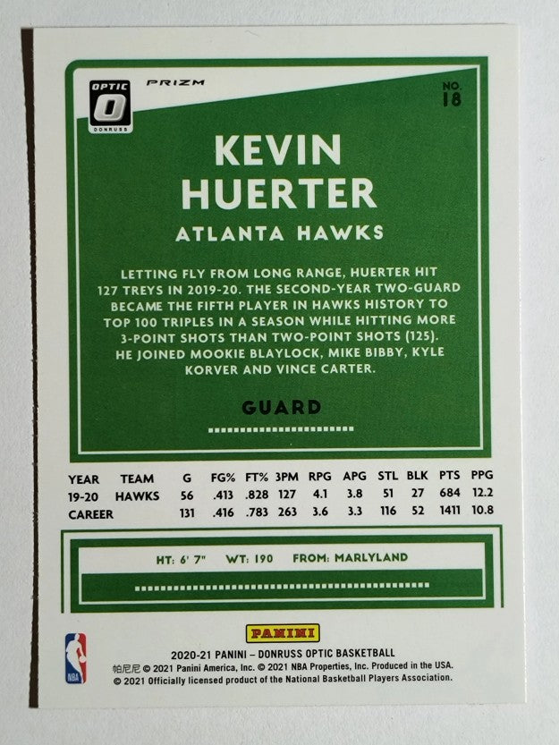 2020-21 Donruss Optic Hyper Pink #18 Kevin Huerter