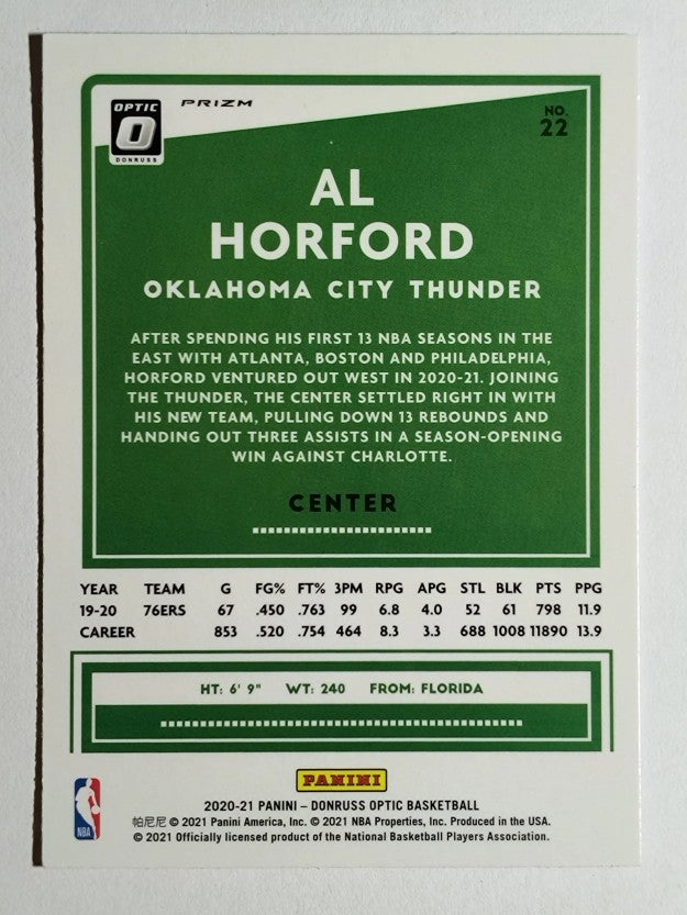 2020-21 Donruss Optic Hyper Pink #22 Al Horford