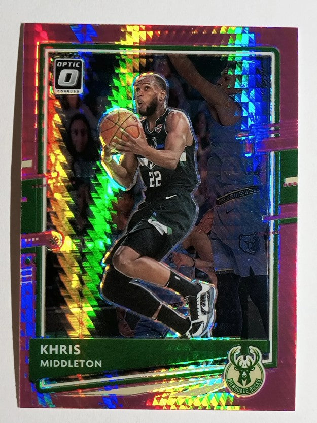 2020-21 Donruss Optic Hyper Pink #55 Khris Middleton