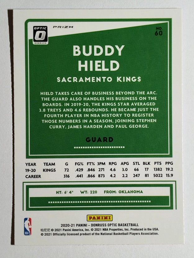 2020-21 Donruss Optic Hyper Pink #60 Buddy Hield
