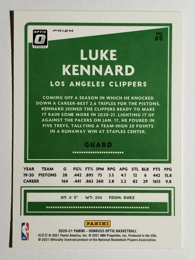 2020-21 Donruss Optic Hyper Pink #65 Luke Kennard