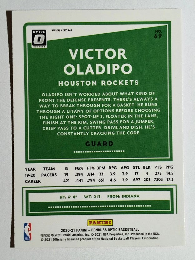 2020-21 Donruss Optic Hyper Pink #69 Victor Oladipo