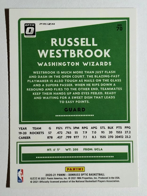 2020-21 Donruss Optic Hyper Pink #70 Russell Westbrook