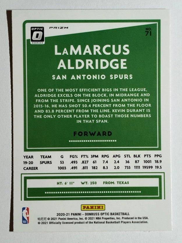 2020-21 Donruss Optic Hyper Pink #71 LaMarcus Aldridge