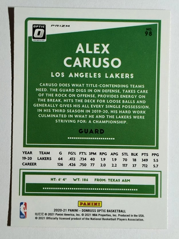 2020-21 Donruss Optic Hyper Pink #98 Alex Caruso