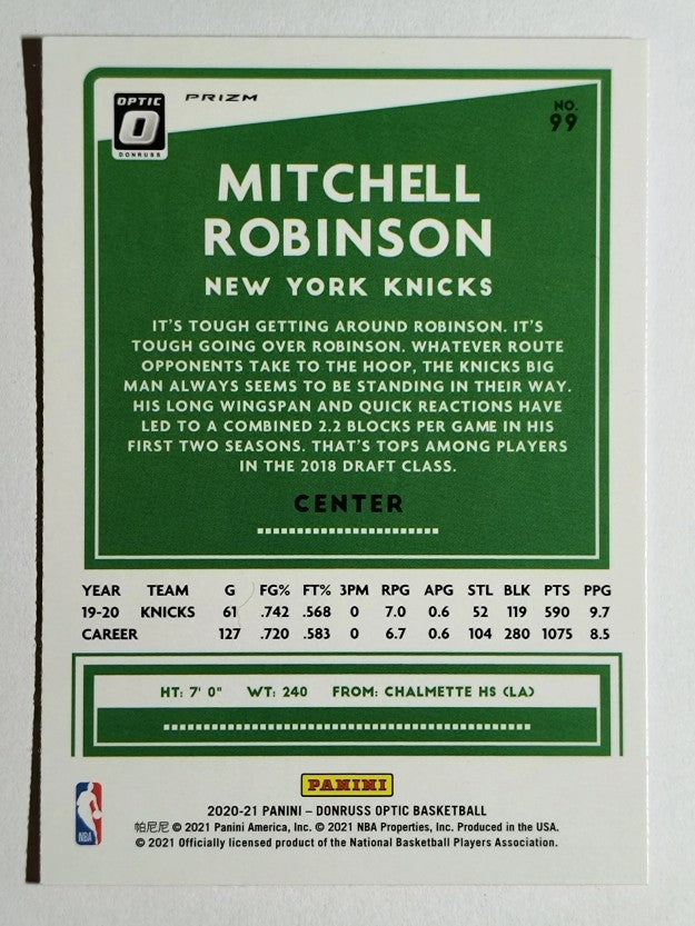 2020-21 Donruss Optic Hyper Pink #99 Mitchell Robinson