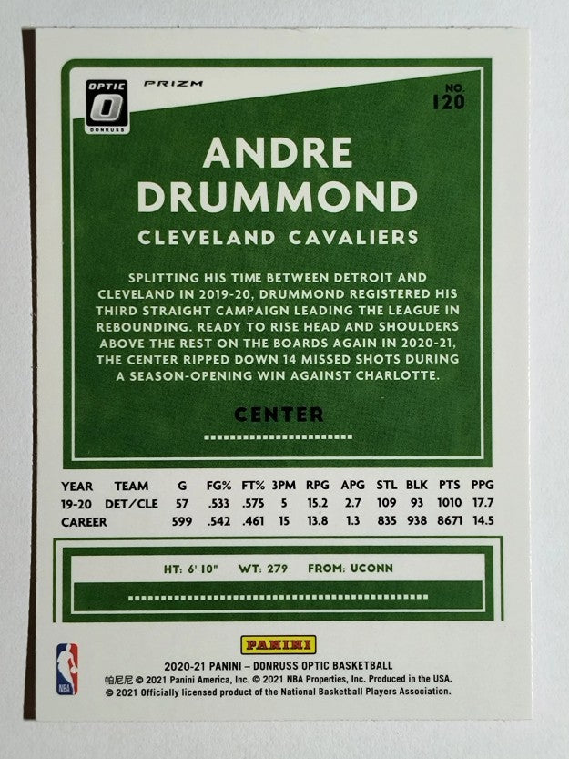 2020-21 Donruss Optic Hyper Pink #120 Andre Drummond