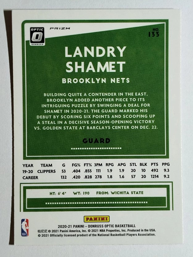 2020-21 Donruss Optic Hyper Pink #133 Landry Shamet