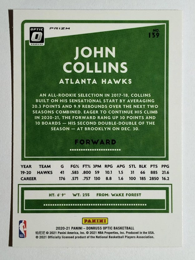 2020-21 Donruss Optic Hyper Pink #139 John Collins