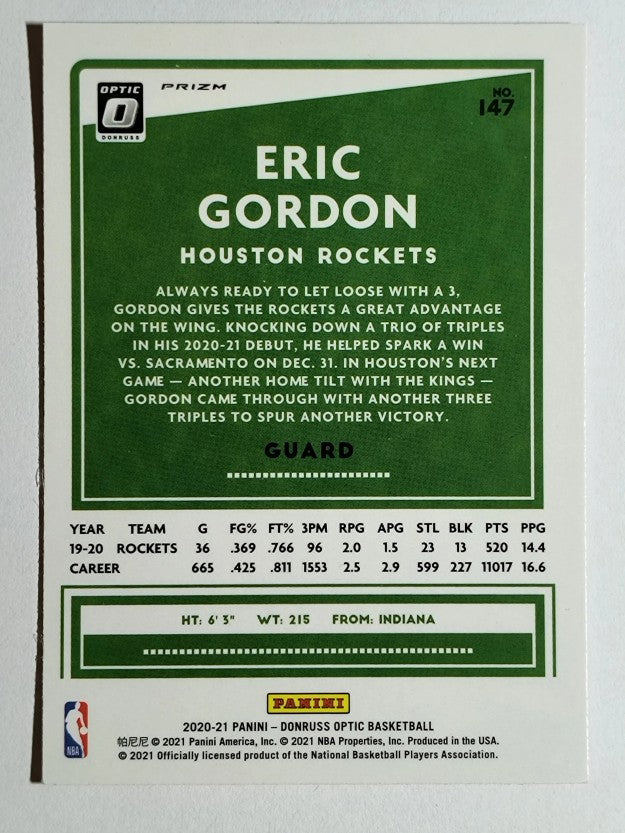 2020-21 Donruss Optic Hyper Pink #147 Eric Gordon