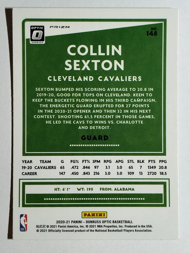 2020-21 Donruss Optic Hyper Pink #148 Collin Sexton