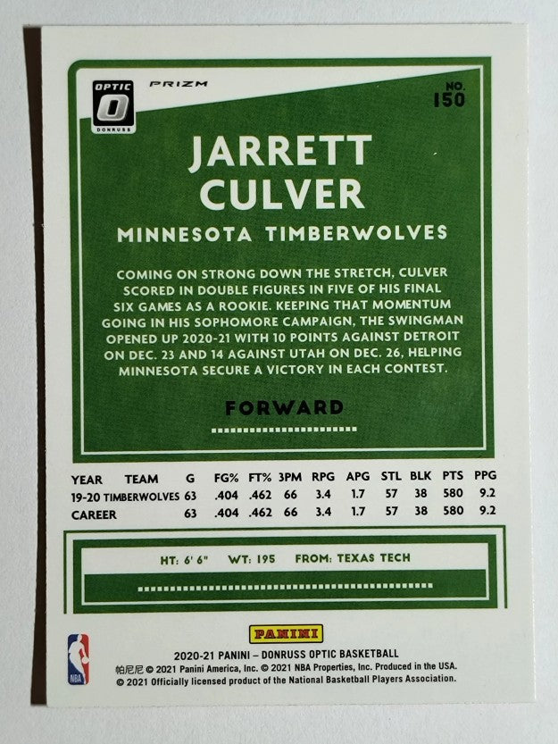 2020-21 Donruss Optic Hyper Pink #150 Jarrett Culver