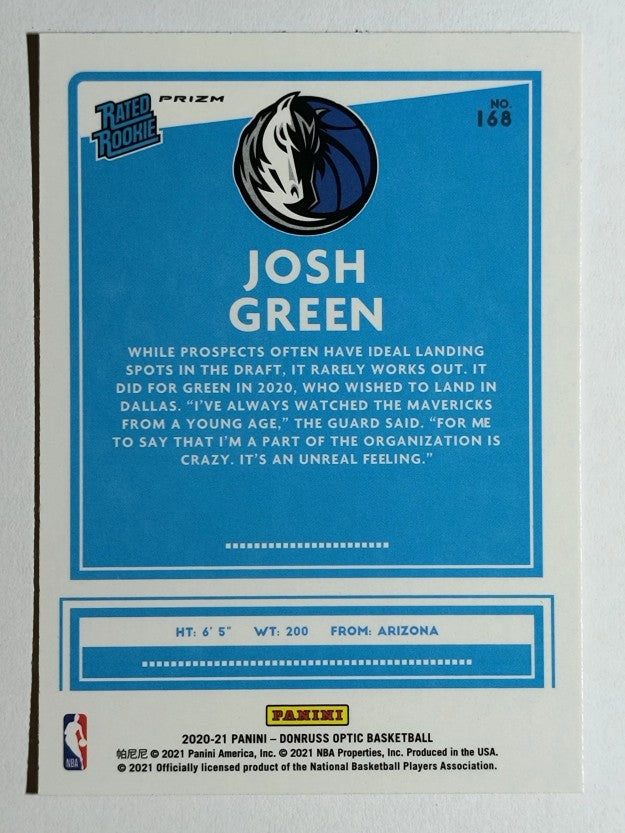 2020-21 Donruss Optic Hyper Pink #168 Josh Green RR