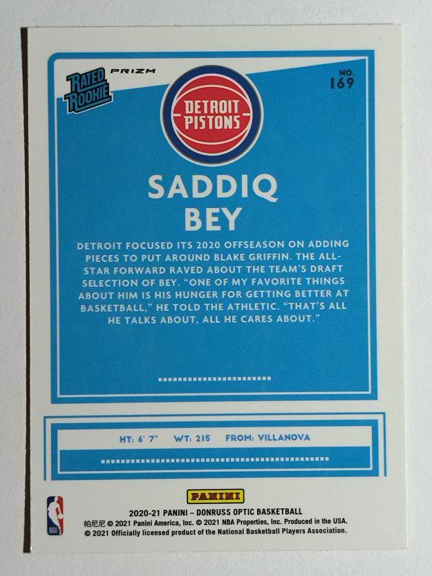 2020-21 Donruss Optic Hyper Pink #169 Saddiq Bey RR