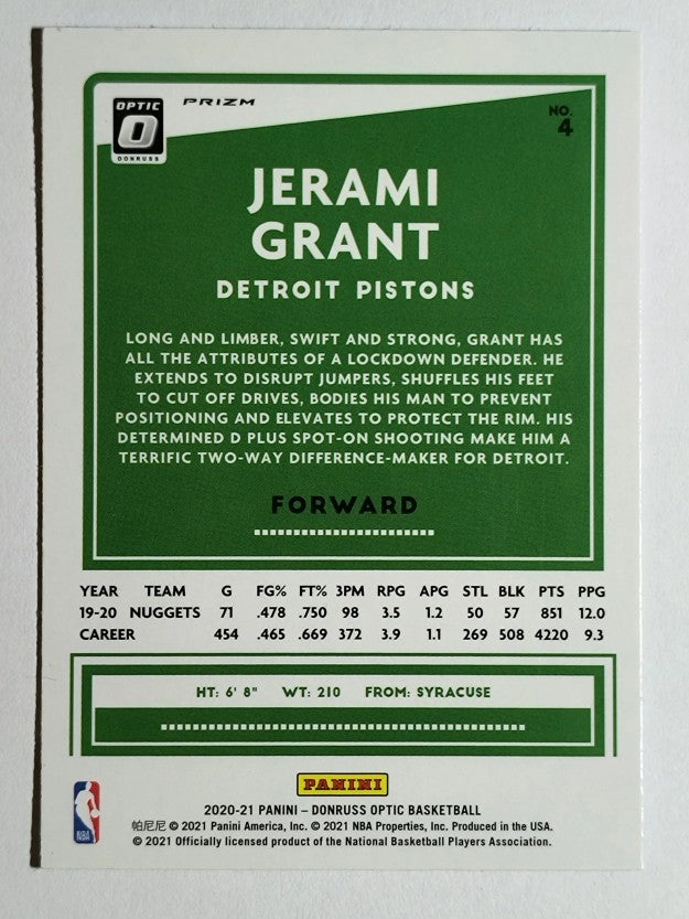 2020-21 Donruss Optic Purple #4 Jerami Grant
