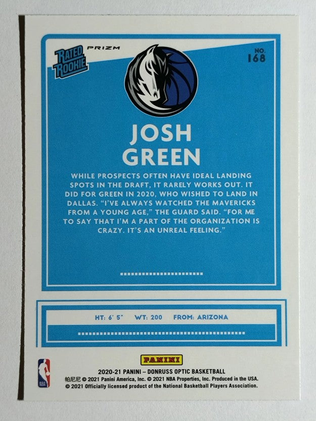 2020-21 Donruss Optic Purple #168 Josh Green RR