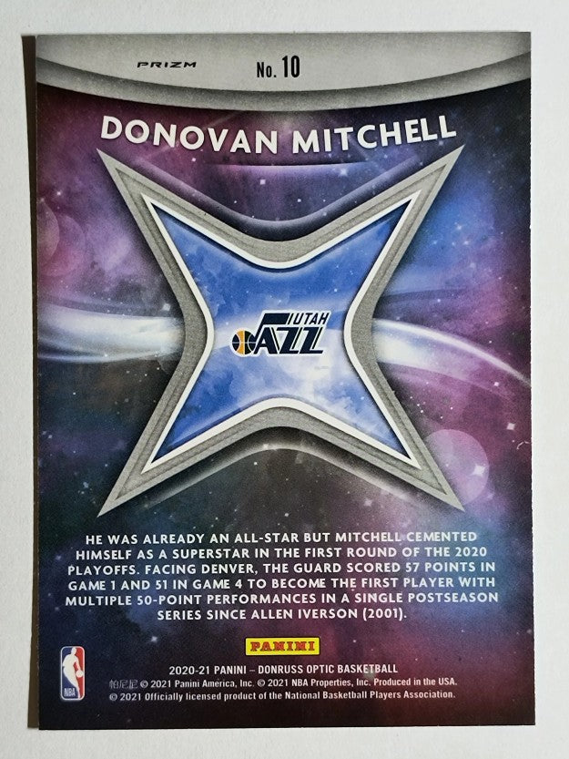 2020-21 Donruss Optic Star Gazing Blue Pulsar #10 Donovan Mitchell