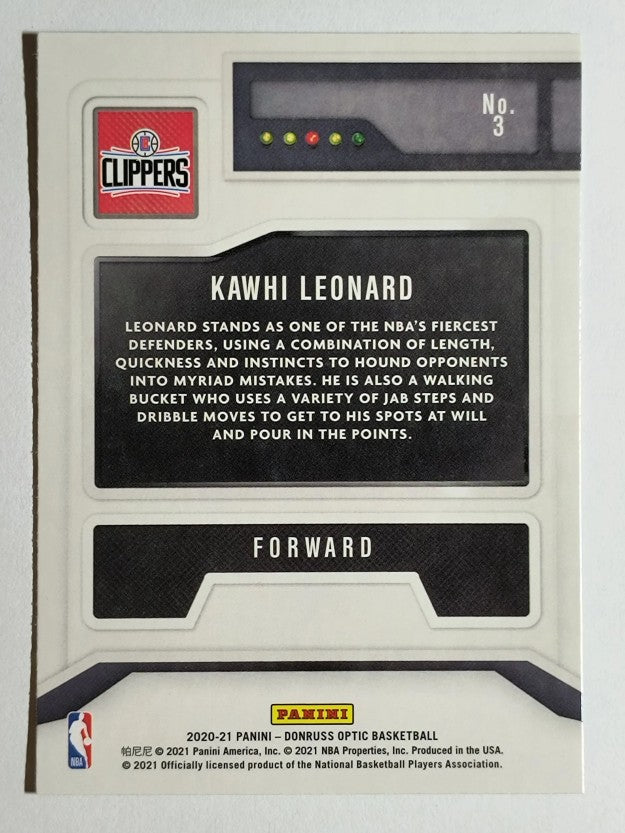 2020-21 Donruss Optic T-Minus 3 2 1 #3 Kawhi Leonard