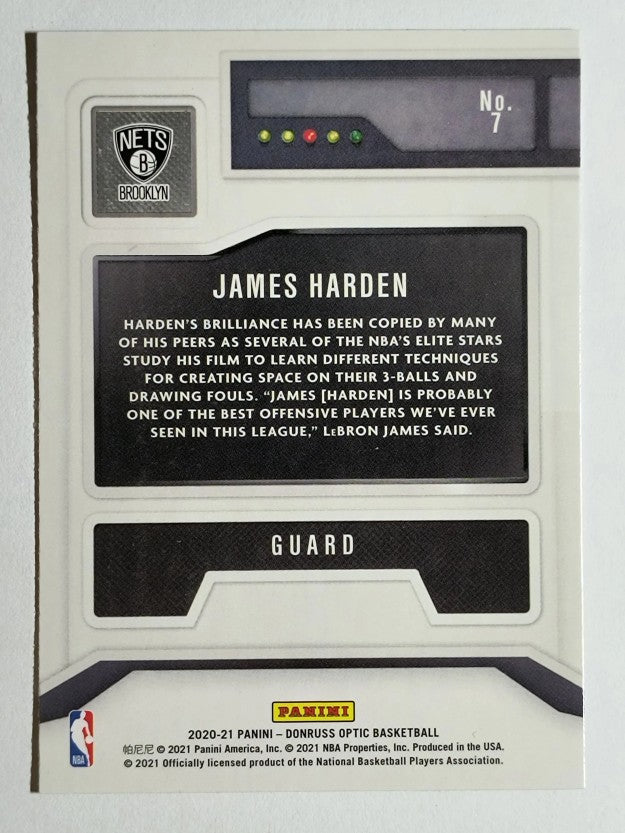 2020-21 Donruss Optic T-Minus 3 2 1 #7 James Harden