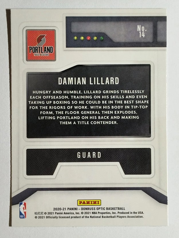 2020-21 Donruss Optic T-Minus 3 2 1 #14 Damian Lillard