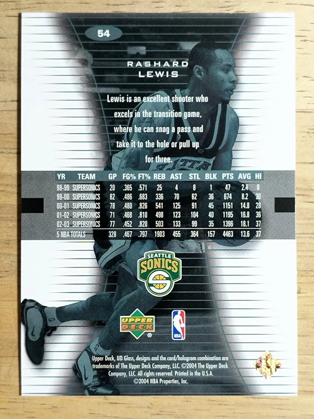 2003-04 UD Glass #54 Rashard Lewis