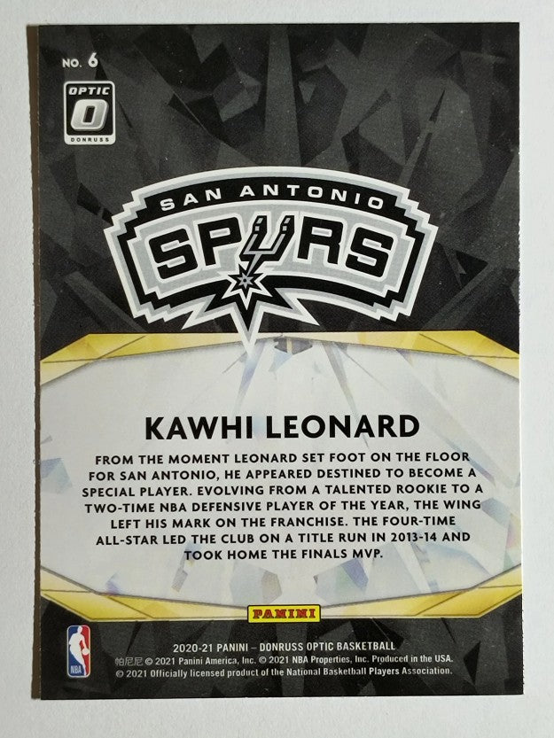 2020-21 Donruss Optic Winner Stays #6 Kawhi Leonard