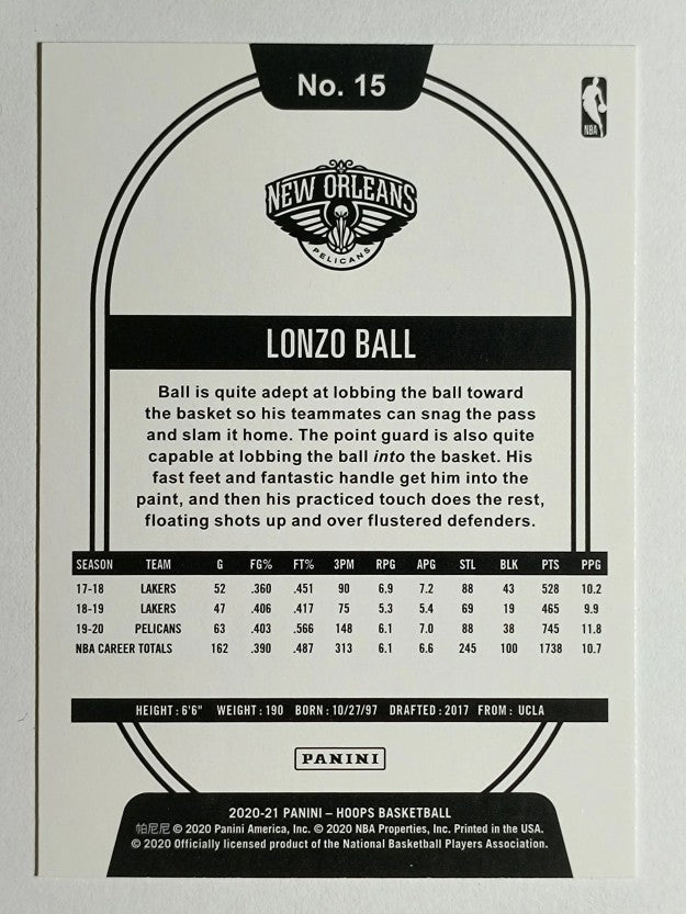 2020-21 Hoops #15 Lonzo Ball
