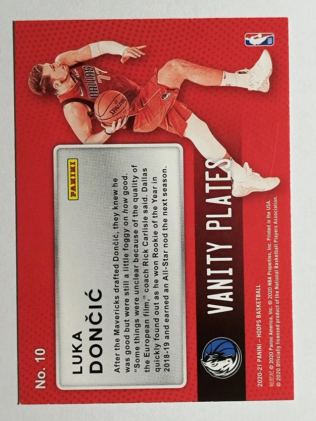 2020-21 Hoops Vanity Plates #10 Luka Doncic
