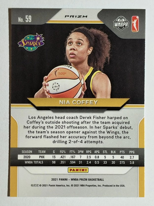 2021 Panini Prizm WNBA Prizms Hyper #59 Nia Coffey