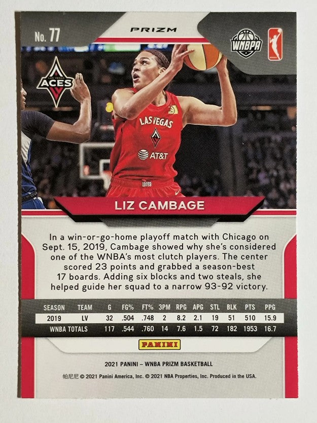 2021 Panini Prizm WNBA Prizms Silver #77 Liz Cambage