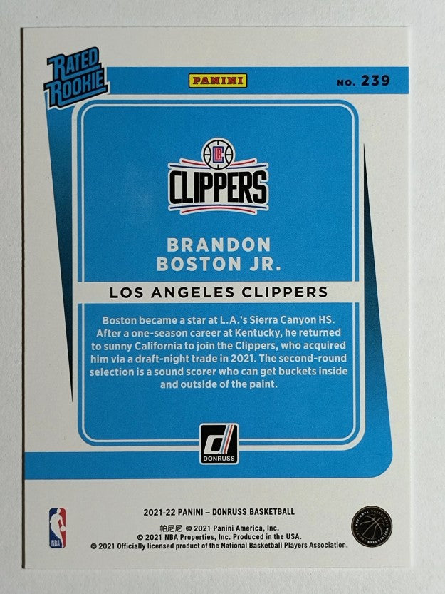 2021-22 Donruss #239 Brandon Boston Jr. RR RC