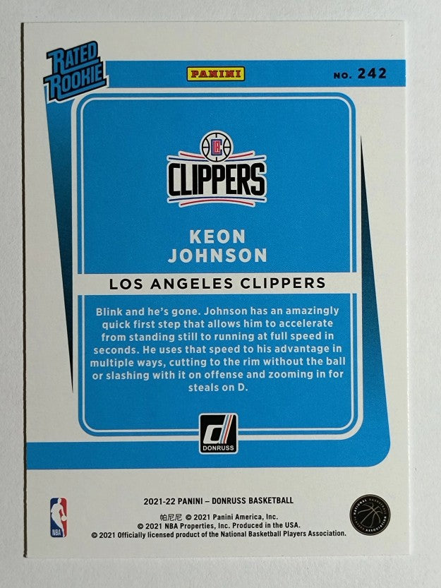 2021-22 Donruss #242 Keon Johnson RR RC