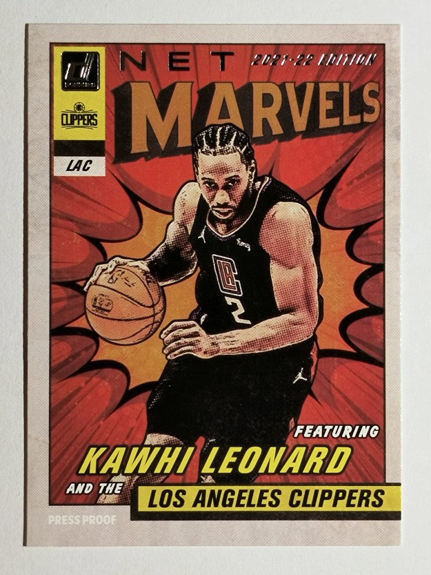 2021-22 Donruss Net Marvels Press Proof White Letters #17 Kawhi Leonard