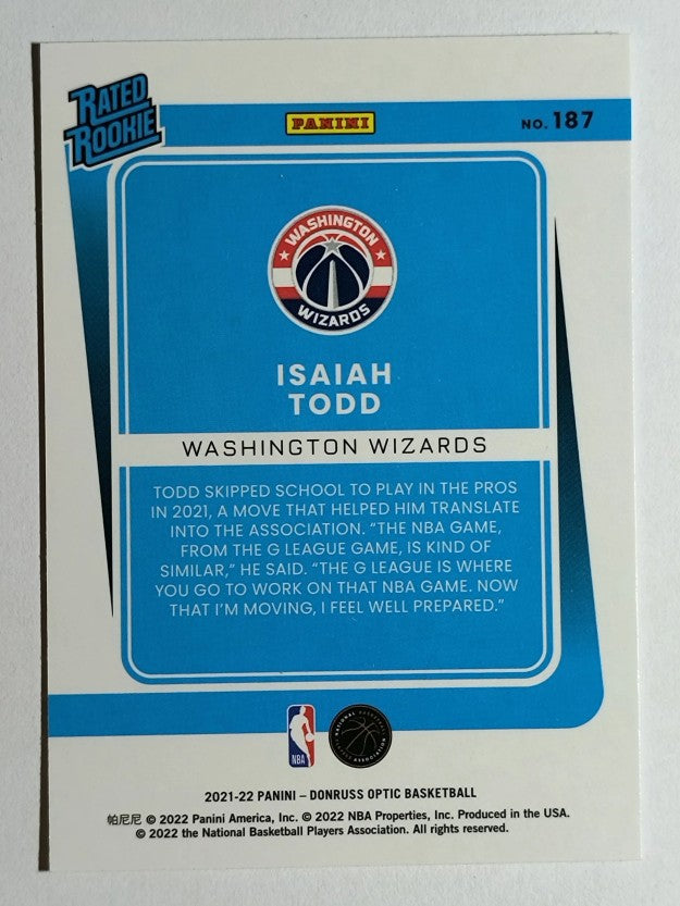 2021-22 Donruss Optic #187 Isaiah Todd RC