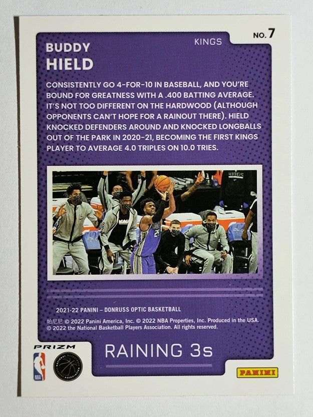 2021-22 Donruss Optic Raining 3s Red Pulsar #7 Buddy Hield