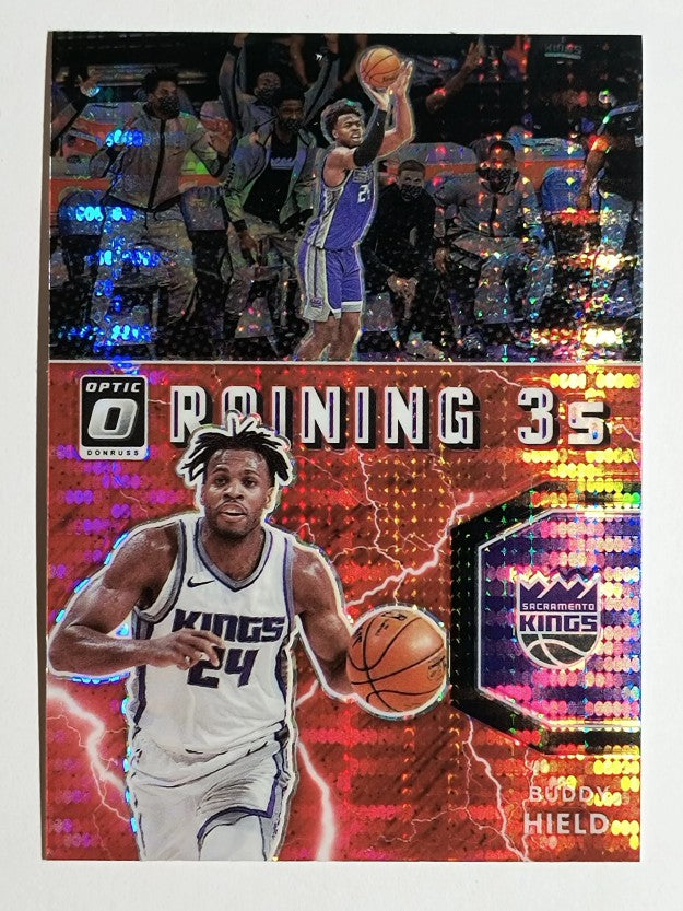 2021-22 Donruss Optic Raining 3s Red Pulsar #7 Buddy Hield