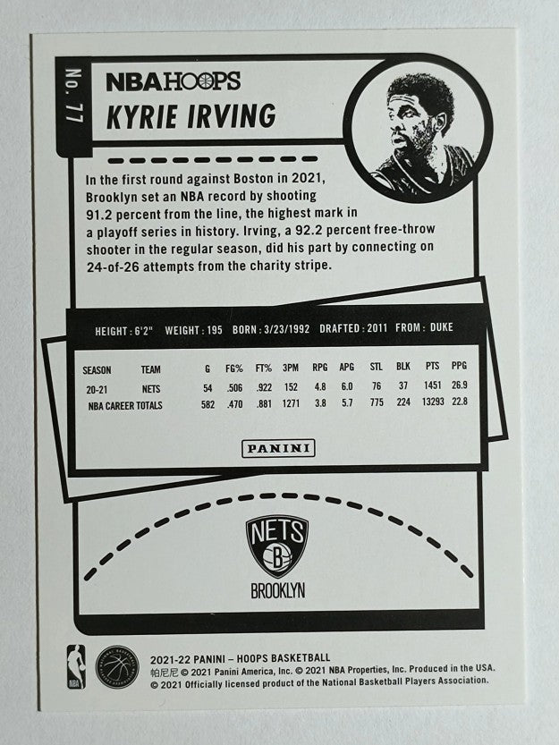 2021-22 Hoops #77 Kyrie Irving