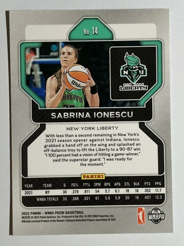 2022 Panini Prizm WNBA #14 Sabrina Ionescu