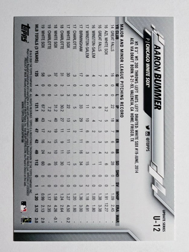2020 Topps Update #U12 Aaron Bummer